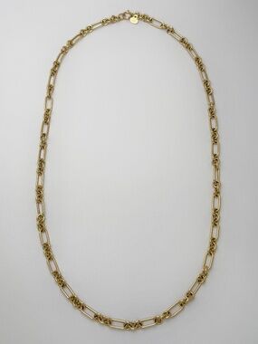 Golden Clef Italy Figaro Paperclip Chain Necklace in 14K Yellow Gold 18”L